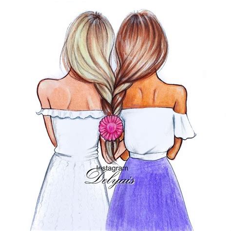 cute drawings of best friends|aesthetic best friend drawings.